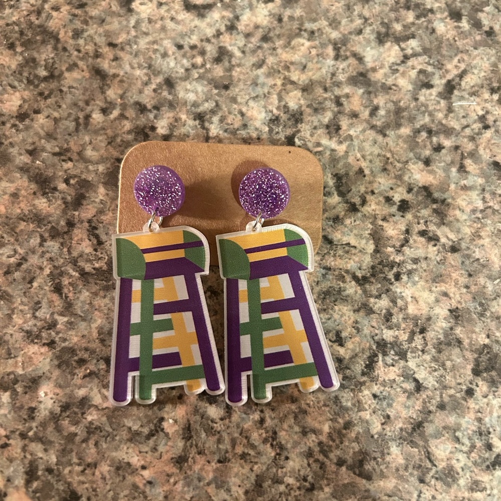 Mardi Gras Ladder Earrings
